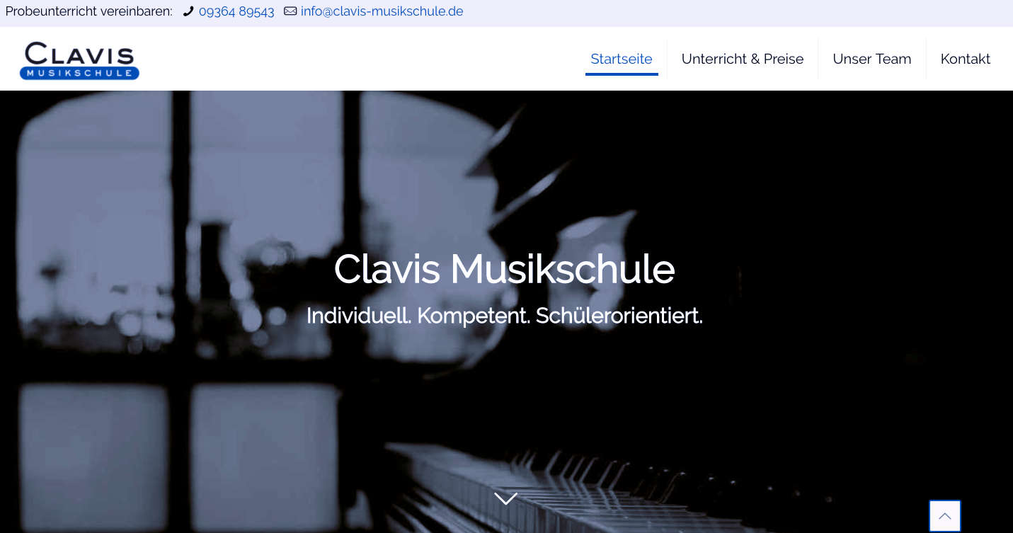 Clavis Musikschule Website